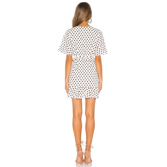 NWT Revolve Majorelle Portia Polka Dot Mini Wrap Ruffle Dress Size Small - Picture 3 of 3
